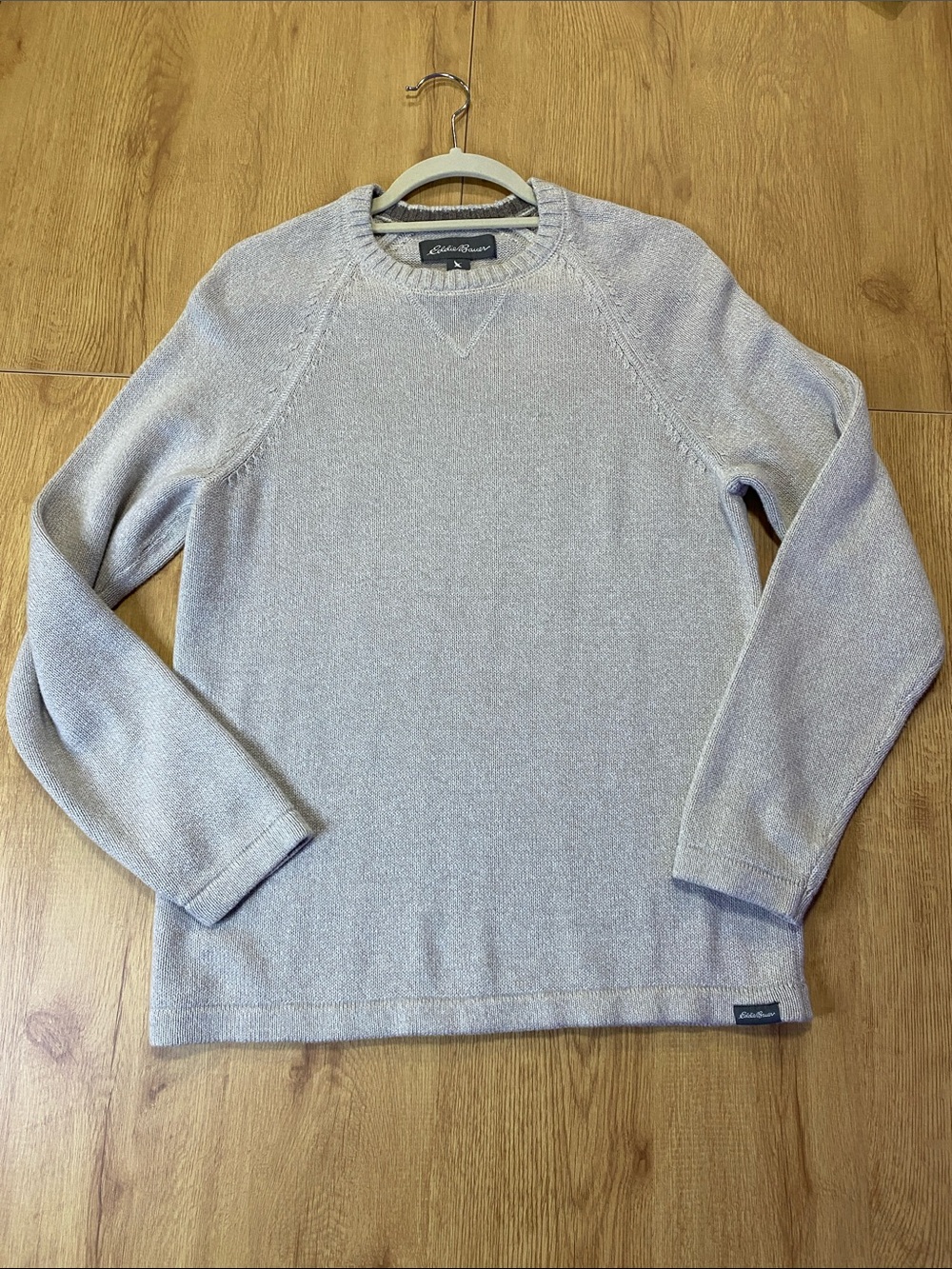 Eddie Bauer Men’s Light Cream Crewneck Knit Sweater